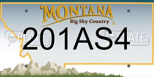 201AS4 Montana License Plate