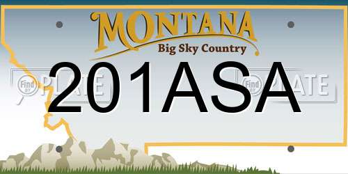 201ASA Montana License Plate