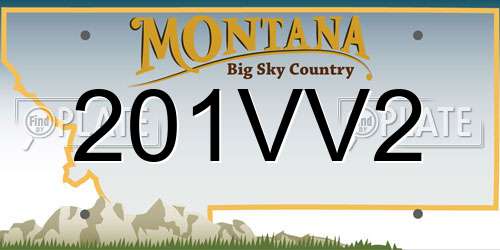 201VV2 Montana License Plate