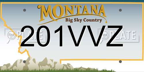 201VVZ Montana License Plate