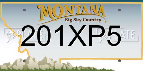 201XP5 Montana License Plate