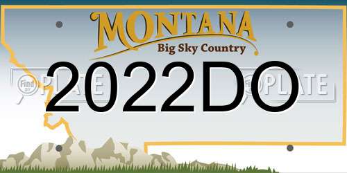 2022DO Montana License Plate