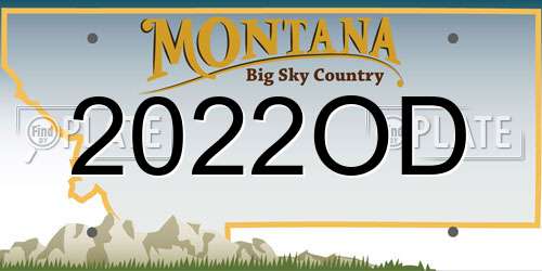 2022OD Montana License Plate