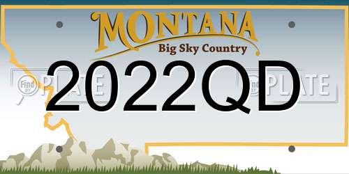 2022QD Montana License Plate