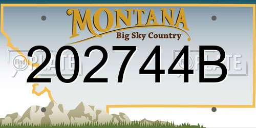 202744B Montana License Plate