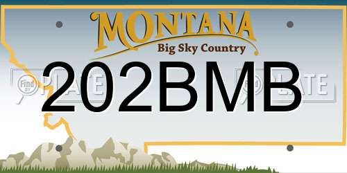 202BMB Montana License Plate