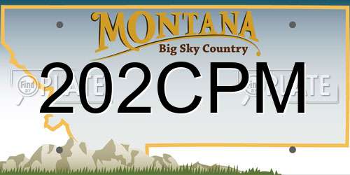 202CPM Montana License Plate