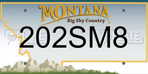 202SM8 Montana License Plate