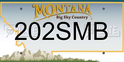 202SMB Montana License Plate