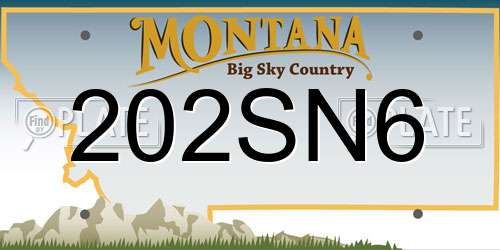202SN6 Montana License Plate