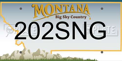 202SNG Montana License Plate