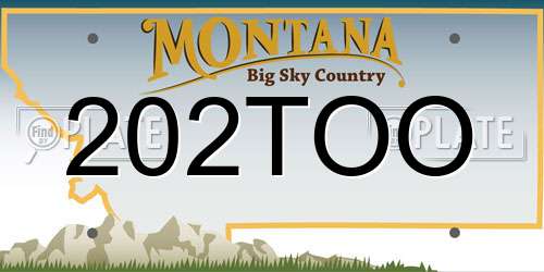 202TOO Montana License Plate