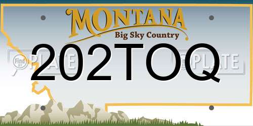 202TOQ Montana License Plate