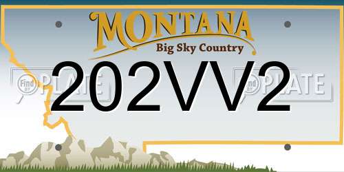 202VV2 Montana License Plate