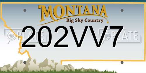 202VV7 Montana License Plate