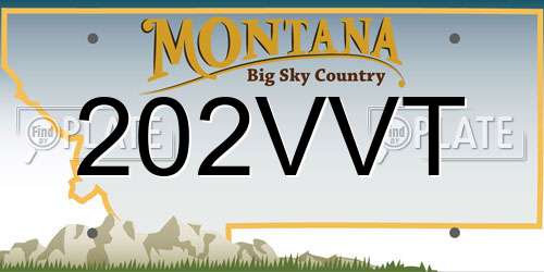 202VVT Montana License Plate