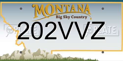 202VVZ Montana License Plate