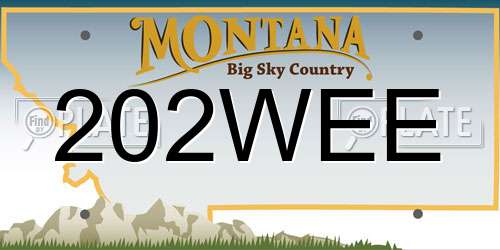 202WEE Montana License Plate