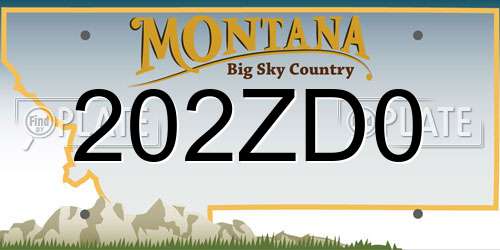 202ZD0 Montana License Plate