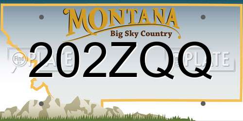 202ZQQ Montana License Plate