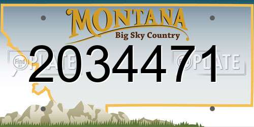 2034471 Montana License Plate