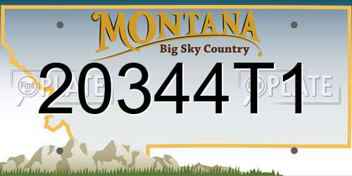 20344T1 Montana License Plate