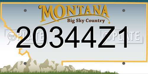 20344Z1 Montana License Plate