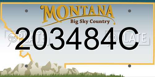 203484C Montana License Plate