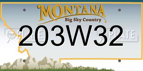 203W32 Montana License Plate