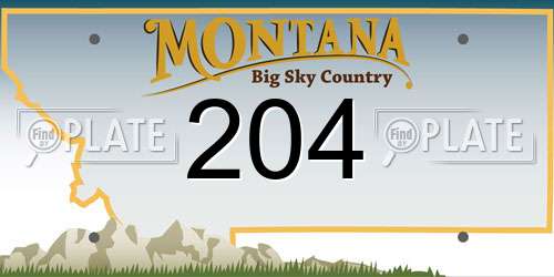 204 Montana License Plate