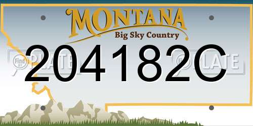 204182C Montana License Plate