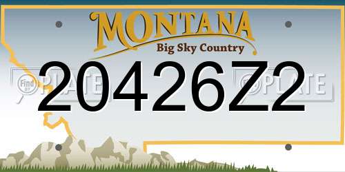 20426Z2 Montana License Plate