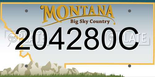 204280C Montana License Plate