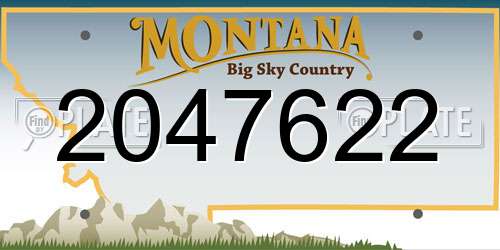 2047622 Montana License Plate