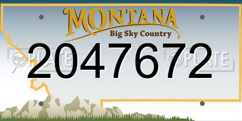 2047672 Montana License Plate