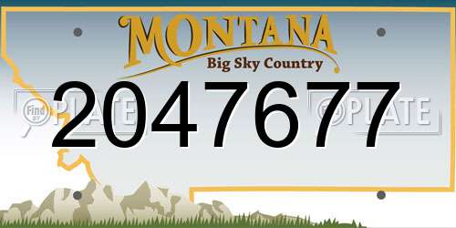 2047677 Montana License Plate