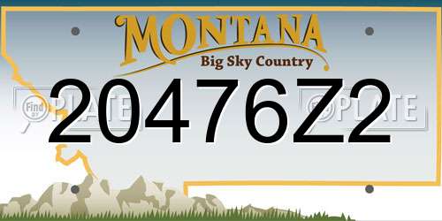 20476Z2 Montana License Plate