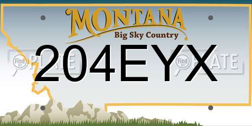 204EYX Montana License Plate