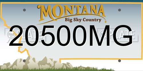 20500MG Montana License Plate