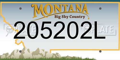 205202L Montana License Plate