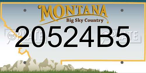 20524B5 Montana License Plate