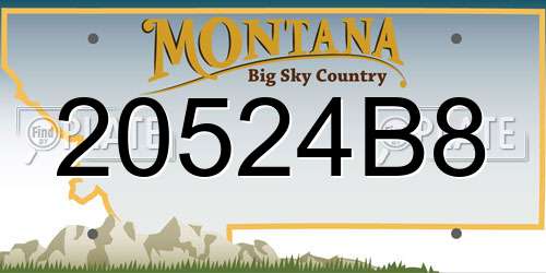 20524B8 Montana License Plate
