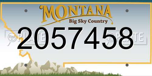 2057458 Montana License Plate