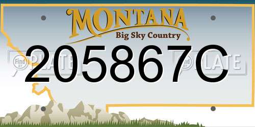 205867C Montana License Plate