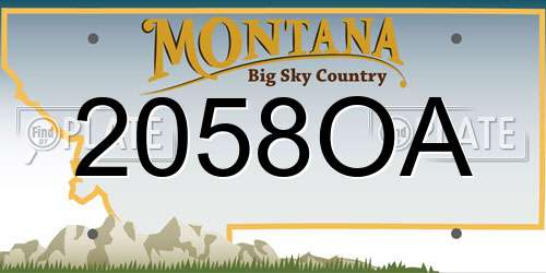 2058OA Montana License Plate