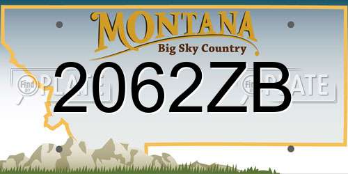 2062ZB Montana License Plate