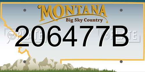 206477B Montana License Plate