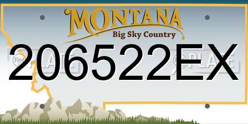206522EX Montana License Plate