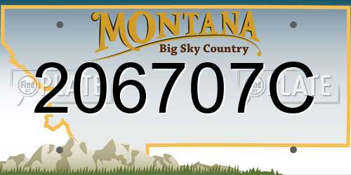 206707C Montana License Plate