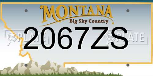 2067ZS Montana License Plate